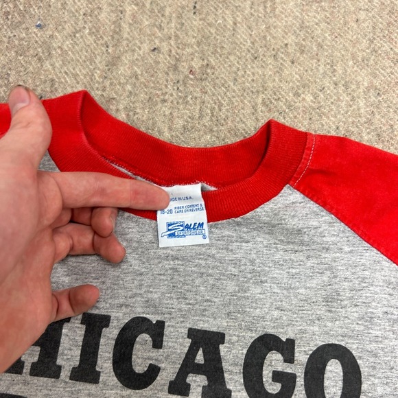 Vintage Chicago Bulls Shirt Mens Medium Gray 1990s Salem Sportswear - Picture 6 of 10